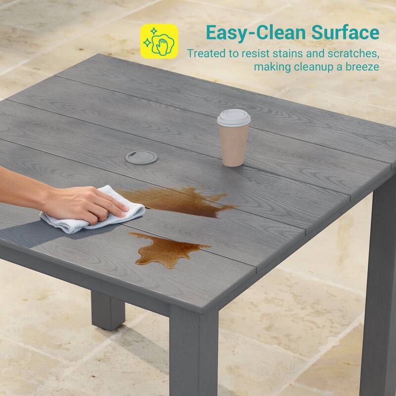 HIPS Outdoor Dining Set All-weather Patio Table and Chairs(Set of 5)
