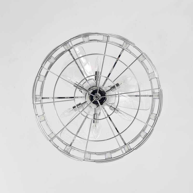 Luna 25 Inch Crystal Shade Fandelier with Light