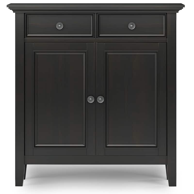 WYNDENHALL Halifax SOLID WOOD 36" Wide Transitional Entryway Storage Cabinet in Hickory Brown - 12"D x 36" W x 36"H