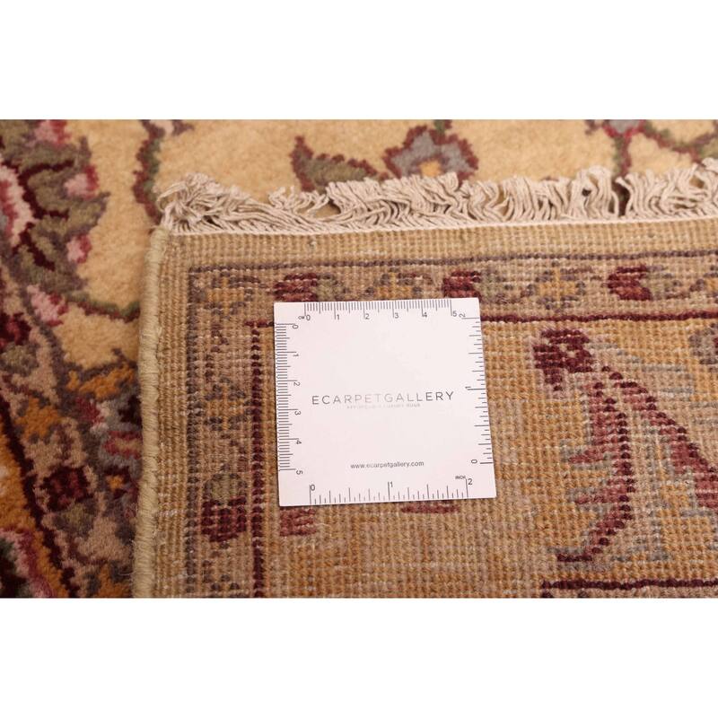 ECARPETGALLERY Hand-knotted Finest Agra Jaipur Light Yellow Wool Rug - 2'6 x 12'2