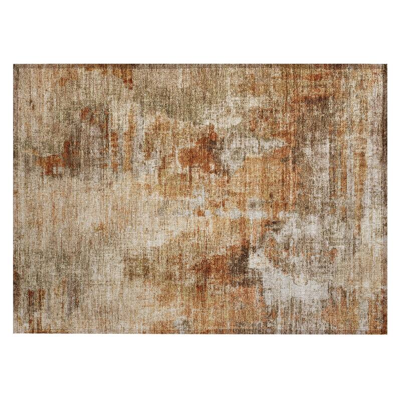 Machine Washable Indoor/ Outdoor Abstact Contemporary Chantille Rug
