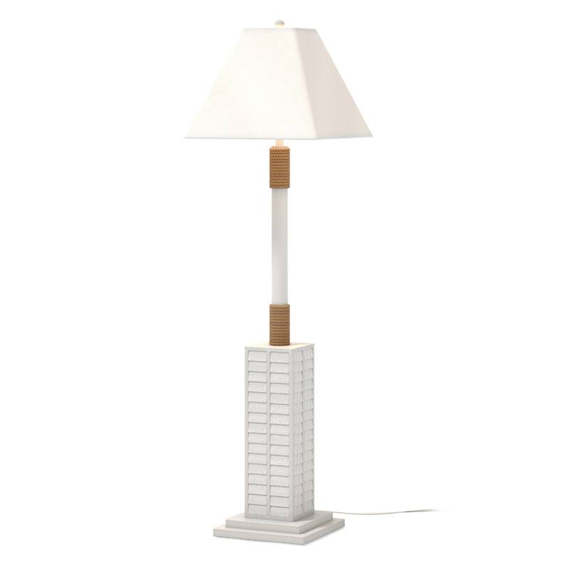 63-inch Polyresin Floor Lamp with Linen Shade and Bulb Included - 7.20” x 18” x 63”
