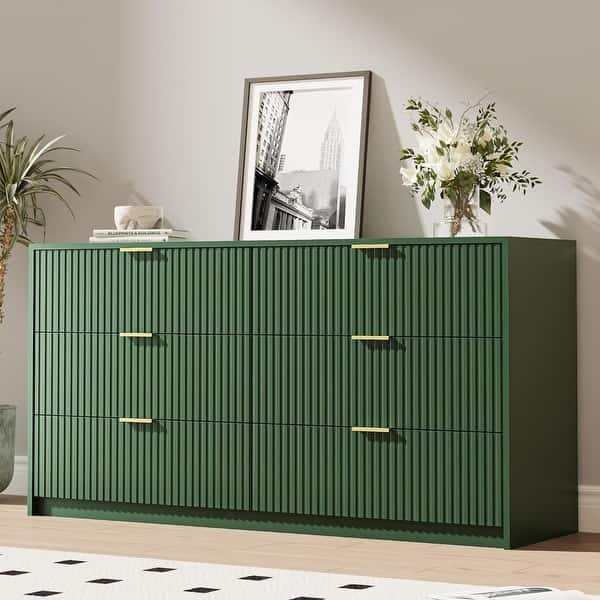 modern wide dresser 6 Drawer Dresser for Bedroom 55