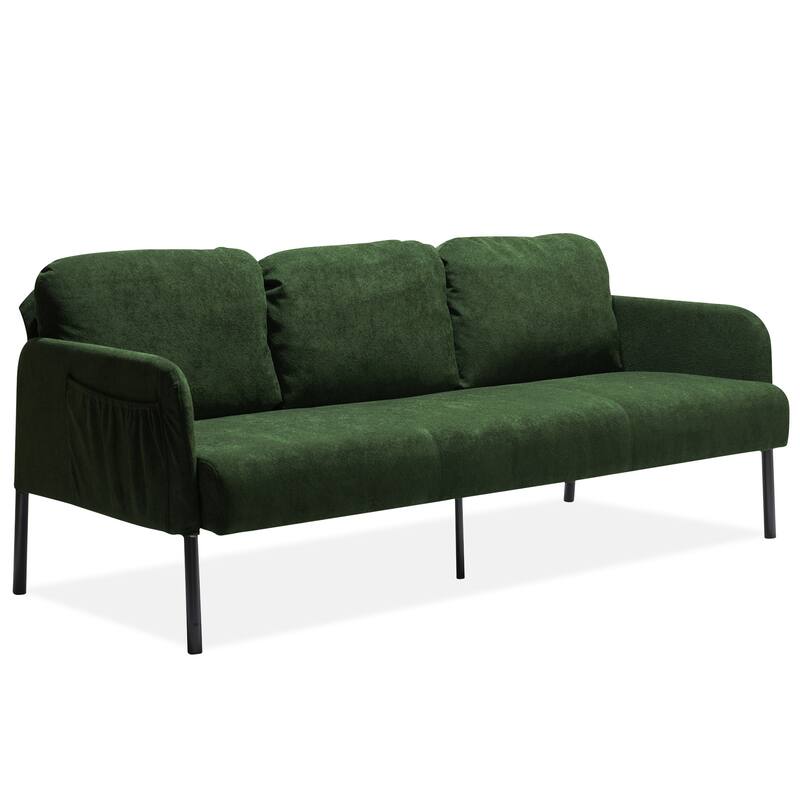 3 Seater Polyester Fabric Sofa, Modern Upholstered Sofa, Comfy Small Couches for Small Space Living Room, Bedroom, Office