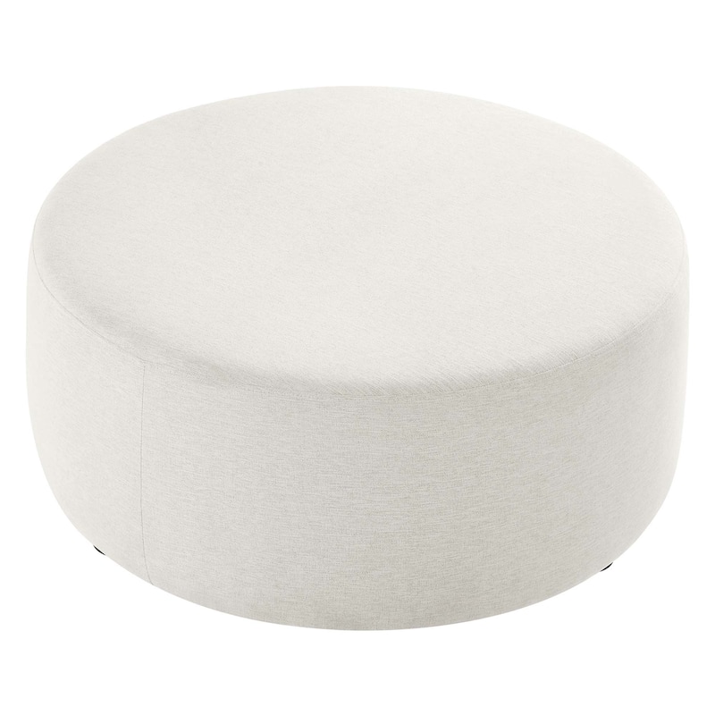 Callum 16"/23"/29"/38" Round Woven Heathered Fabric Upholstered Ottoman