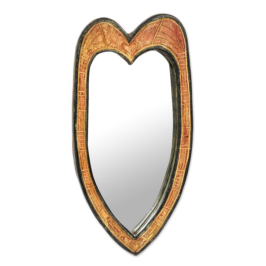 Novica Handmade Contours Of Love Wood Wall Mirror