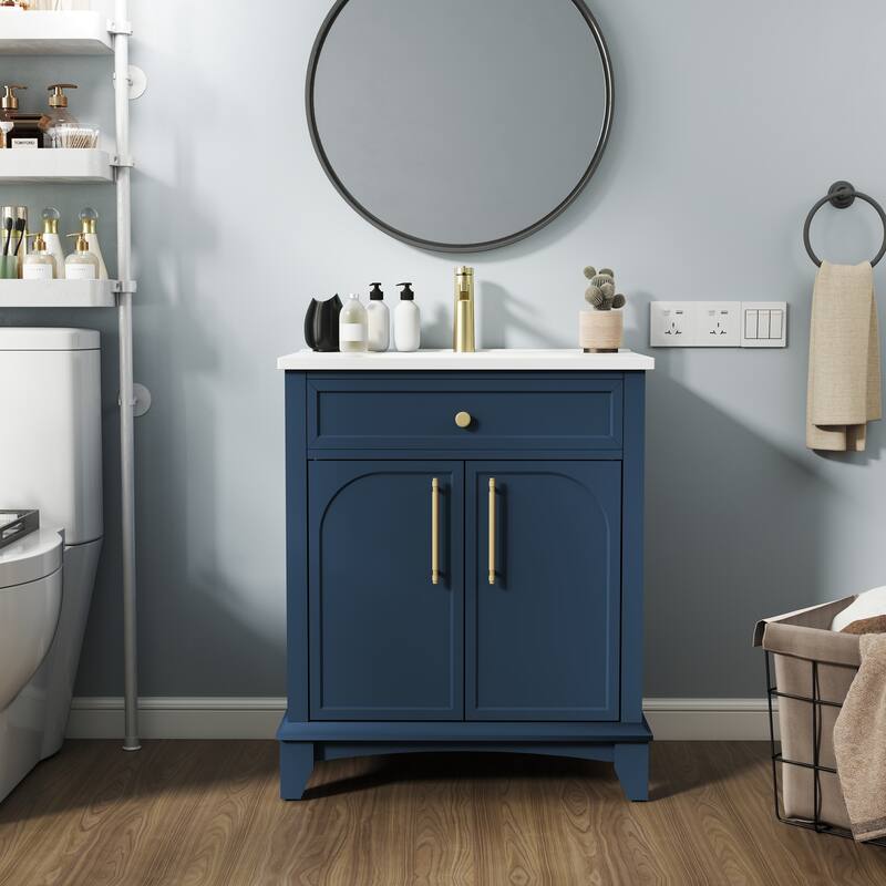 28" Freestanding Bathroom Vanity Cabinet with Sink