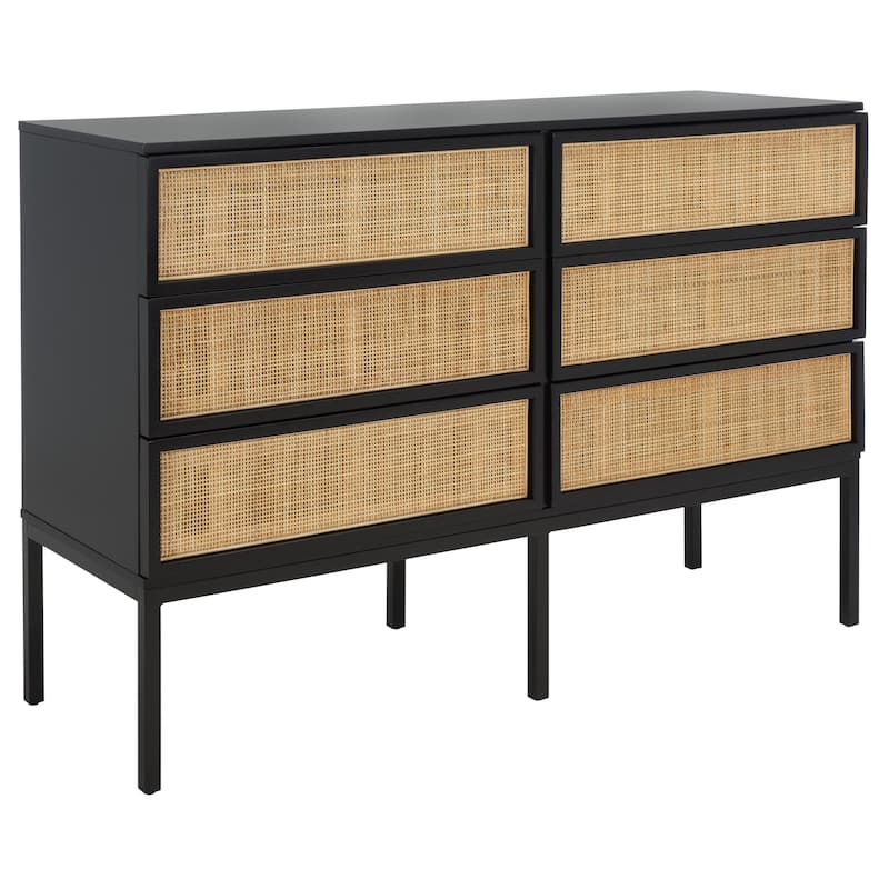 SAFAVIEH Audrey 6 Drawer Rattan Dresser