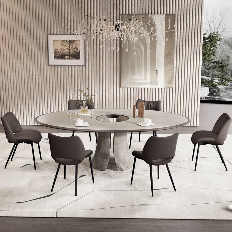Modern PU Leather Dining Chairs Set of 2, Upholstered Kitchen Chairs