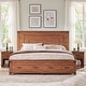 preview thumbnail 29 of 53, Farmhouse Wood Bed Frame with 54" Tall Headboard, 2 Large Drawers