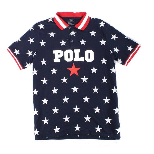 Shop Polo Ralph Lauren Men S Shirts Blue Size Xl Star Print Logo Polo On Sale Free Shipping Today Overstock 30089156