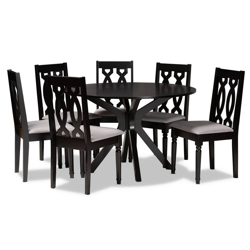 Callie Modern and Contemporary 7-Piece Dining Set - Grey