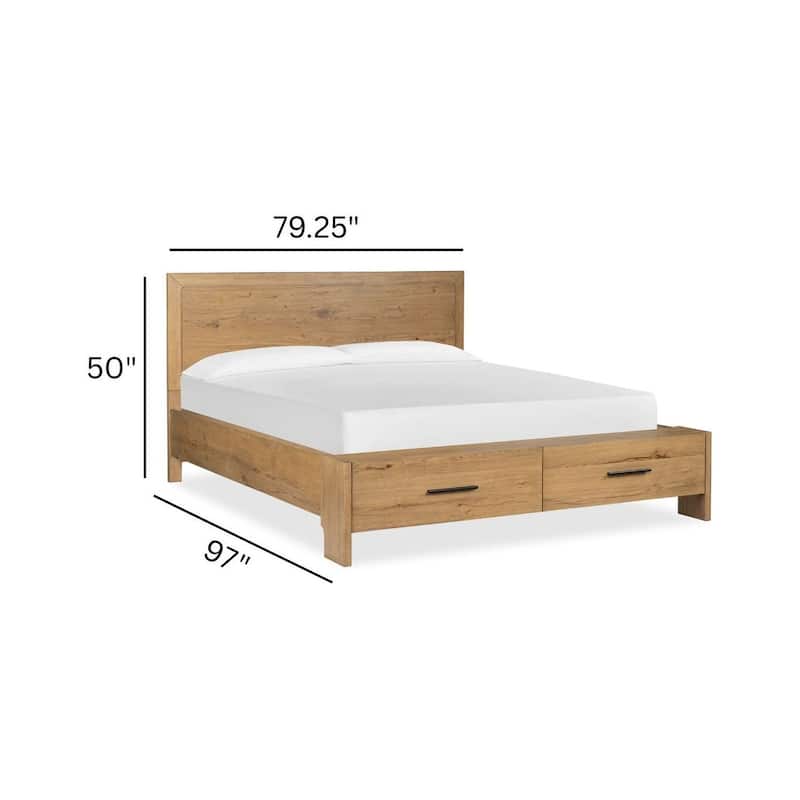 Magnussen Home Davenport Rustic Caramel Panel Storage Bed
