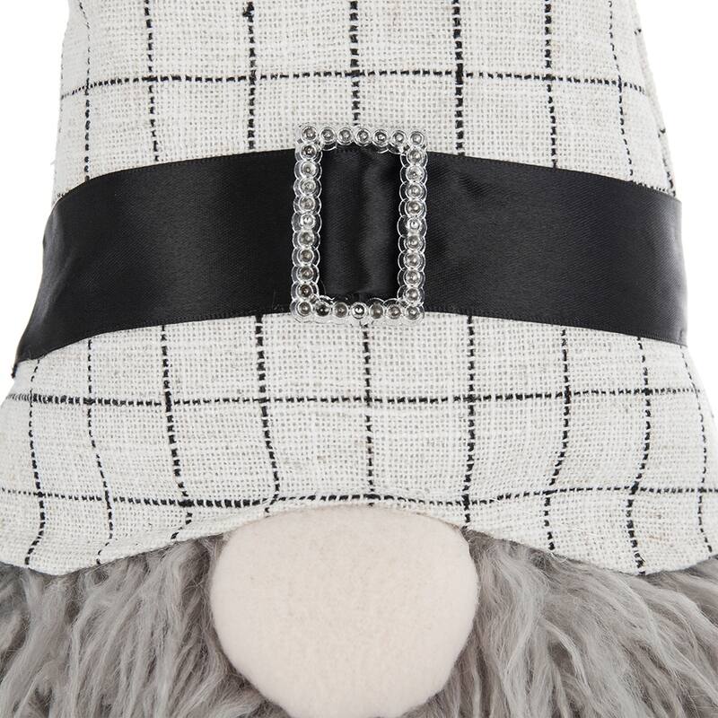 Set of 2, 10.2x5.5x23.5" Fabric Sitting Gnome with White Hat Spider, for Halloween Decor
