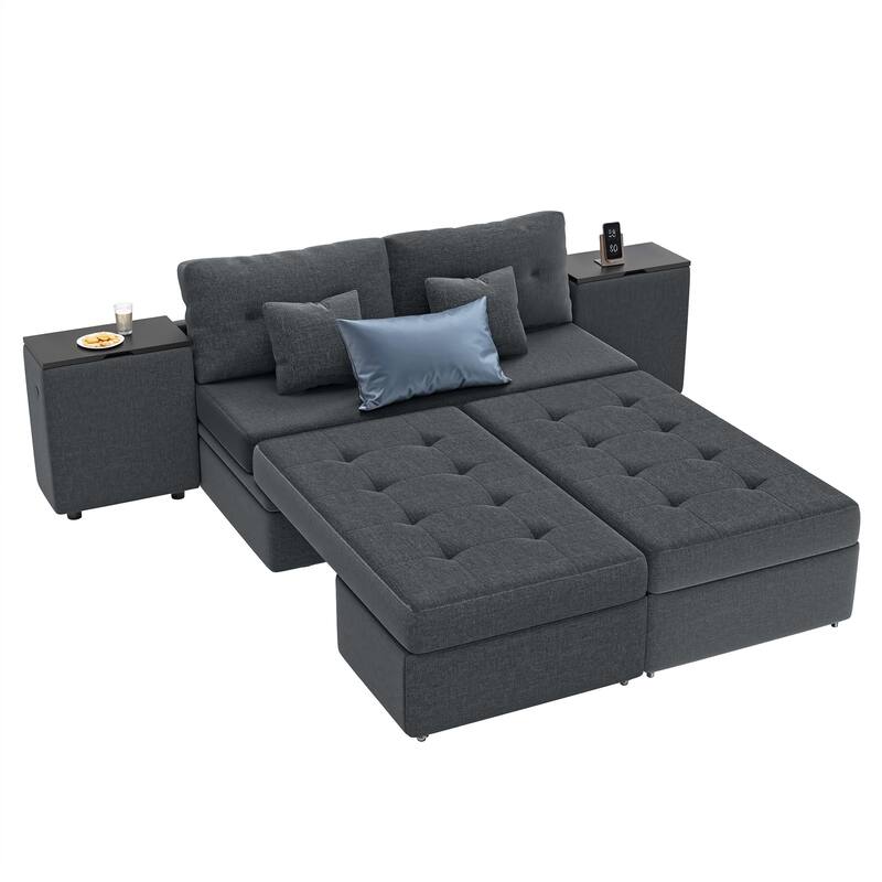 5-in-1 Upholstered Convertible Sleeper Sofa Couch Bed