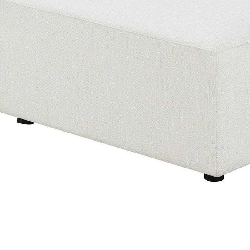 35 Inch Ottoman with Performance Fabric, Sinuous Spring Cushioning, White