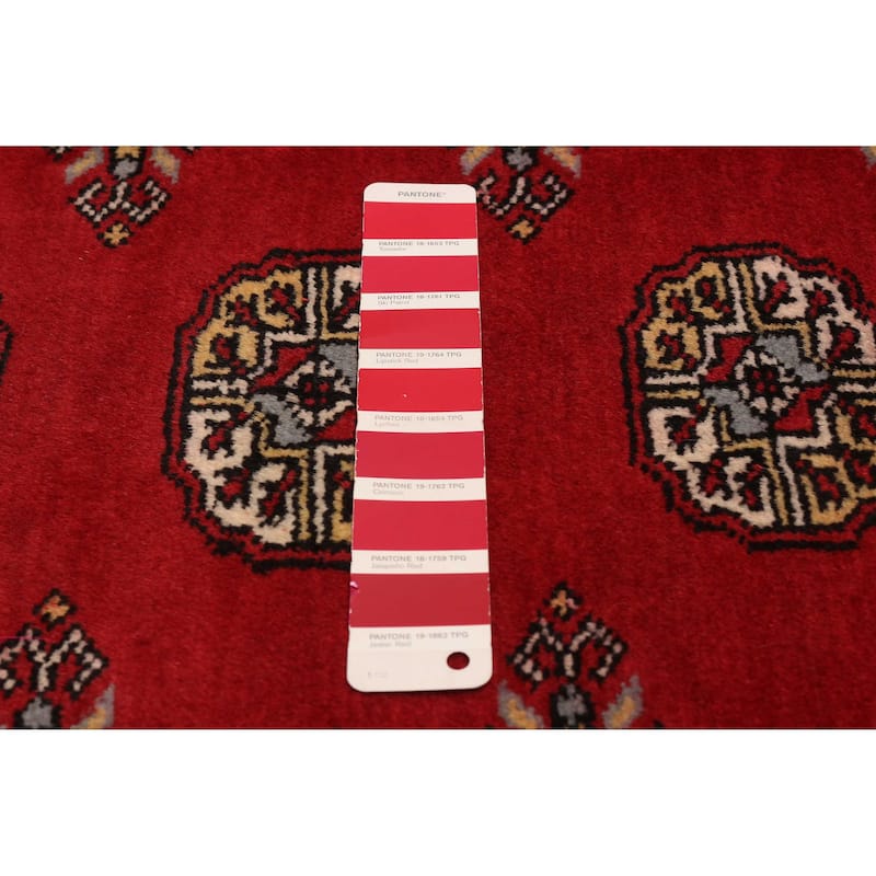 ECARPETGALLERY Hand-knotted Finest Peshawar Bokhara Red Wool Rug - 8'2 x 10'4