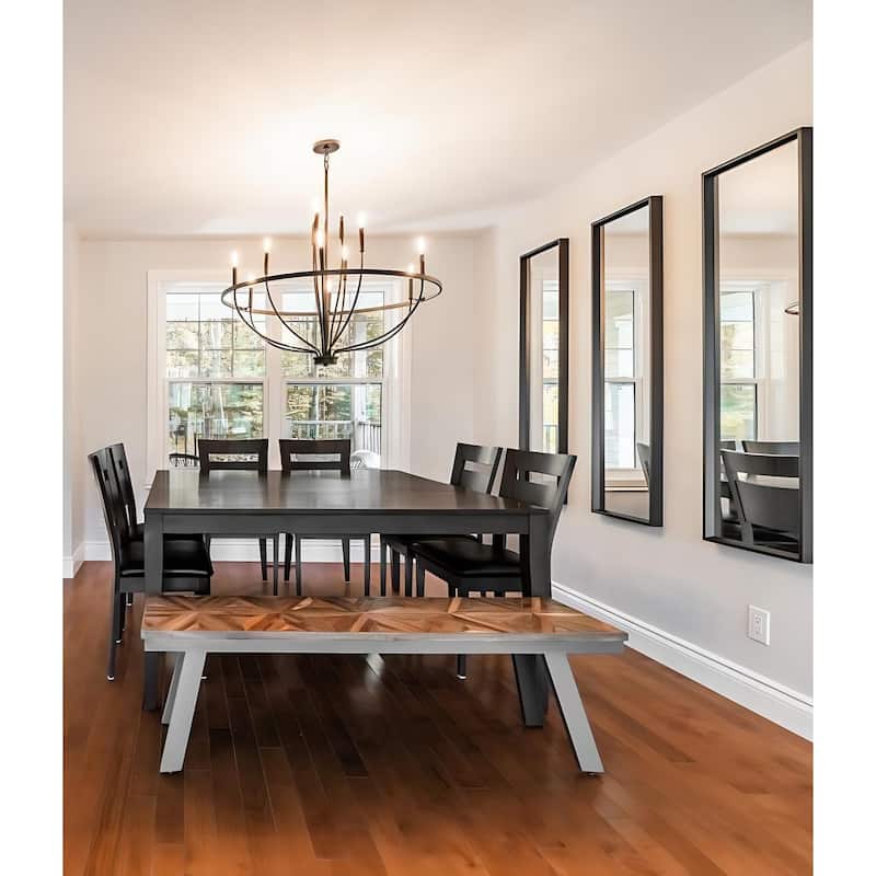 12-Light Metal Lotus Chandelier Graceful Curve Candlestick Ceiling Light - Black