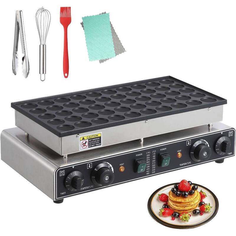 Commercial Electric Mini Muffin Maker, Pancakes Maker Machine - 50 Round 1.8inch/4.5cm