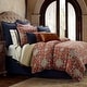 preview thumbnail 1 of 6, HiEnd Accents Melinda Red/Navy Washed Linen Vintage Floral Medallion 3 Piece Duvet Cover Set Queen