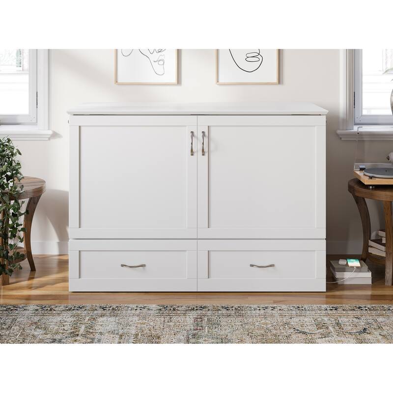 Hamilton Murphy Bed Chest with Storage Drawer and Built-In Charger