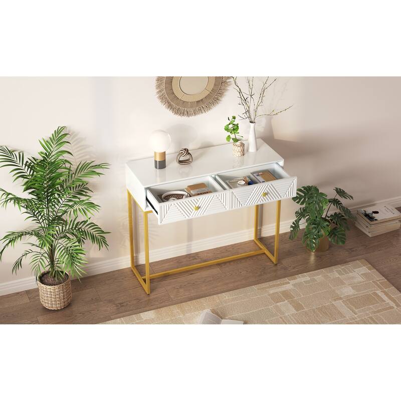 Modern Sleek Console Table with Storage