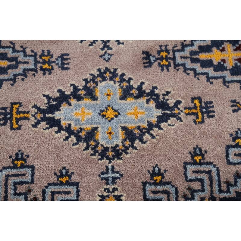 Geometric Viss Indian Accent Rug Handmade Foyer Wool Carpet - 3'0"x 5'3"