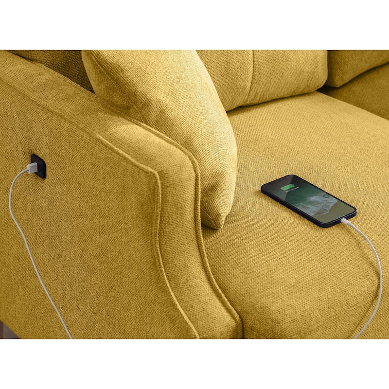 Living Space sofa 3 seater With Waterproof Fabric, USB Charge port