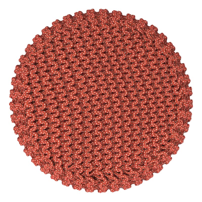 WYNDENHALL Allish Round Knitted Pouf in Orange Recycled PET Polyester