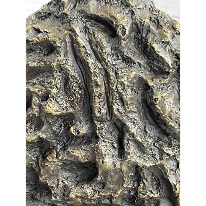 Surrealist Head Modern Art Giacometti Bronze Statue Sculpture Marble Base 11 Inches X 9 Inches