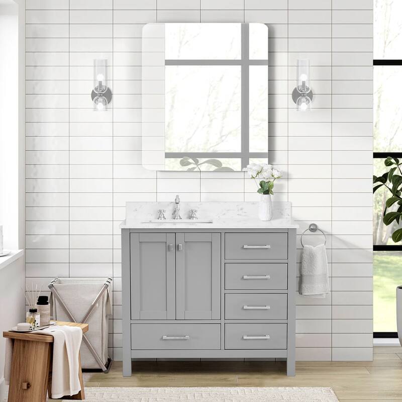 PROOX 42inch Freestanding Bathroom Vanity w Engineered Counter Top Cearmic Sink