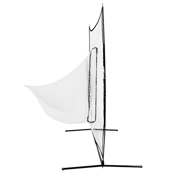 Goplus 7' X 7' Baseball Softball Hitting Batting Training Net - Black