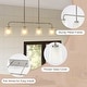 preview thumbnail 6 of 6, Metal Linear 4-Light Kitchen Island Pendant with Frosted White Glass Shades