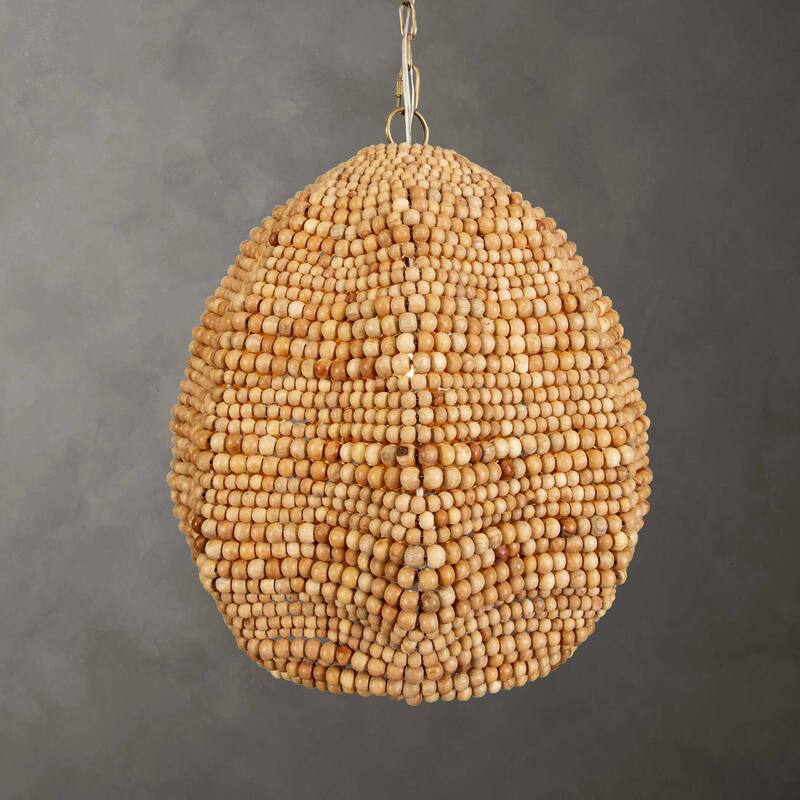 Uttermost Kauri 1 Light Wooden Bead Pendant - N/A