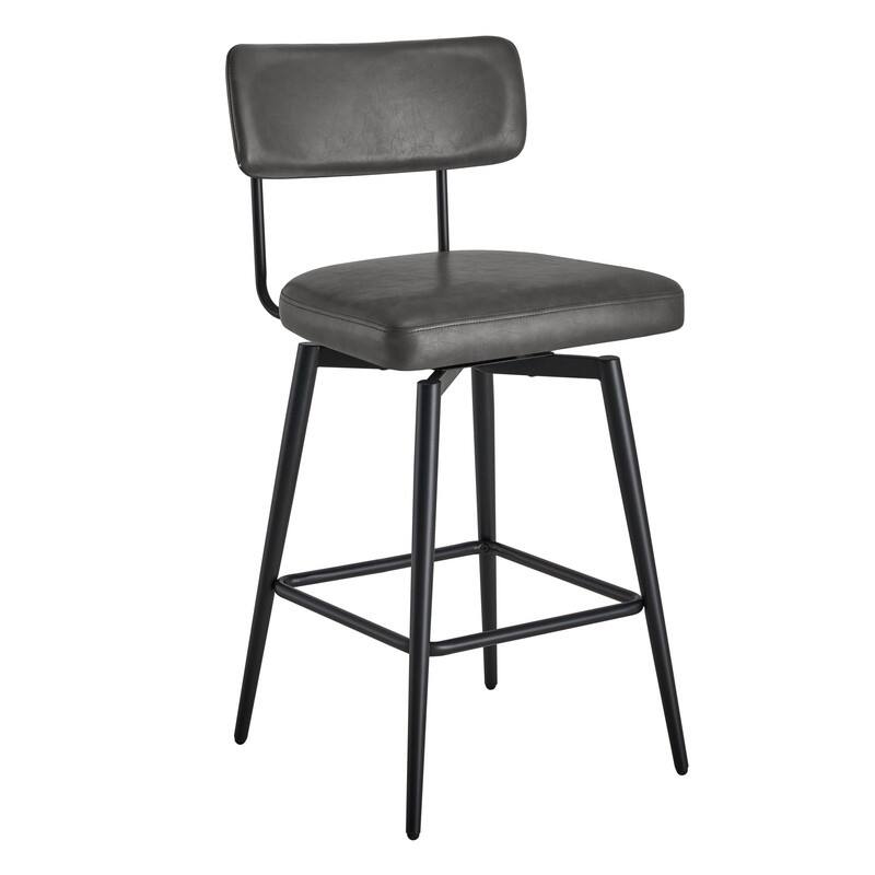 Spruce & Spring Elise Counter Height Swivel Bar Stool Chairs Set with Metal Frame