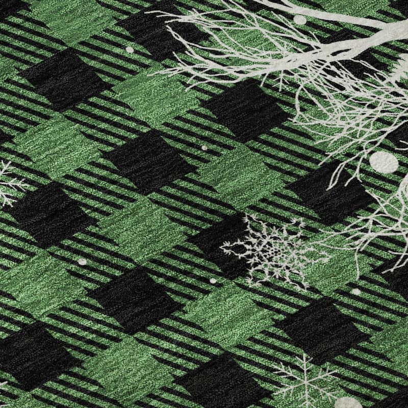 Premium Washable Super Soft Winter Reindeer Tree Mayfield Rug