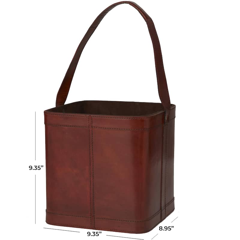 Black or Red Leather Handmade 4 Bottle Kitchen Wine Holder with Carrying Handle