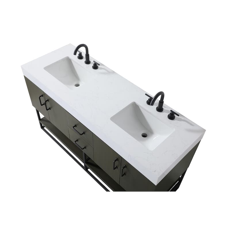 Elegant Lighting VF29260D Caroline 60" Free Standing Double Basin