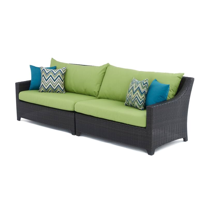 Deco 9 Piece Sunbrella Outdoor Patio Sectional & Club Set