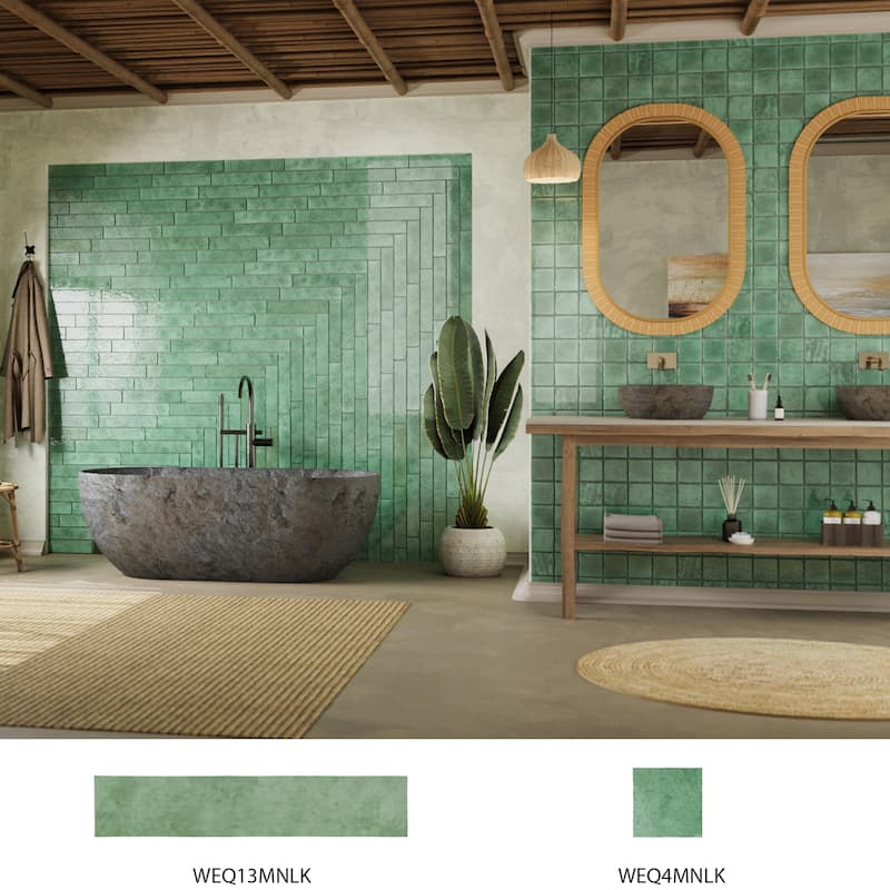 Merola Tile Menorca Lake 4" x 4" Ceramic Wall Tile