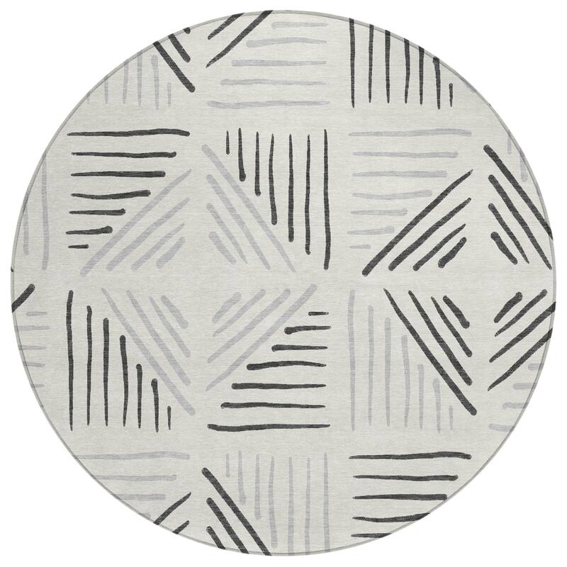 Machine Washable Indoor/ Outdoor Geo Dia Chantille Rug
