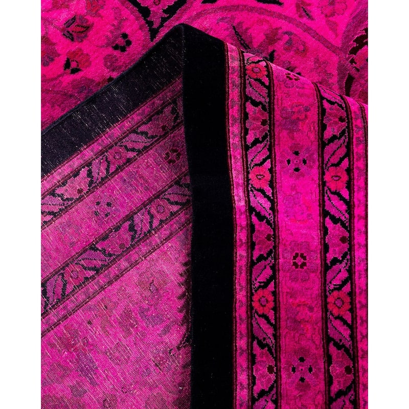 Overdyed, One-of-a-Kind Hand-Knotted Area Rug - Pink - 12' 5" x 17' 8"