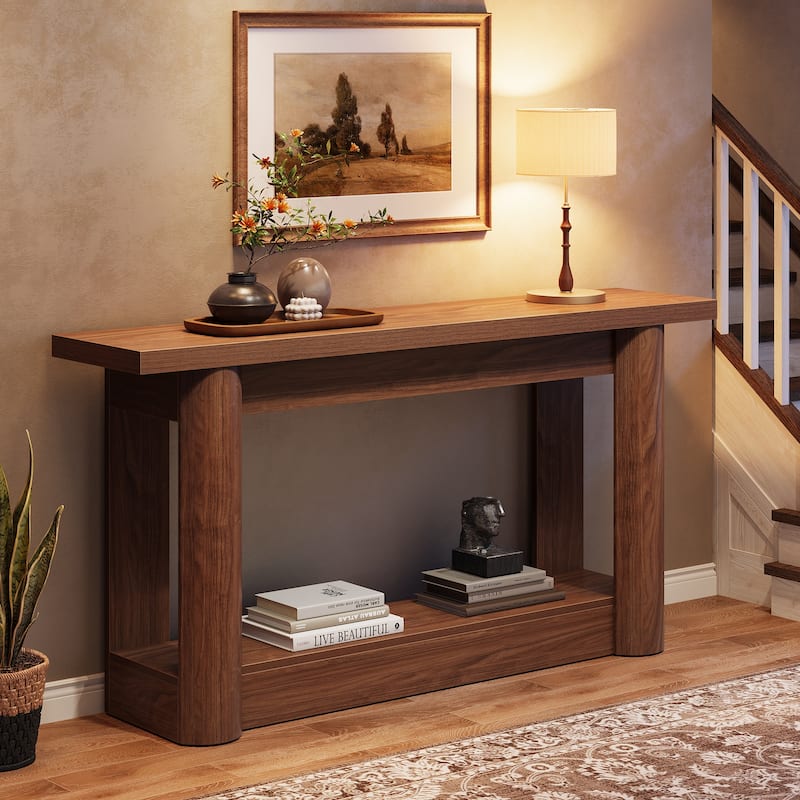 63-Inch Farmhouse Console Table for Entryway, 2-Tier Storage - 62.99" W x 11.81" D x 31.5" H