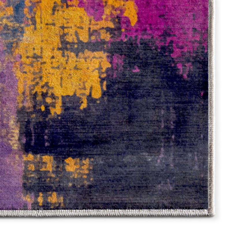 Well Woven Apollo Abstract Maree Waves Modern Stain Resistant Area Rug