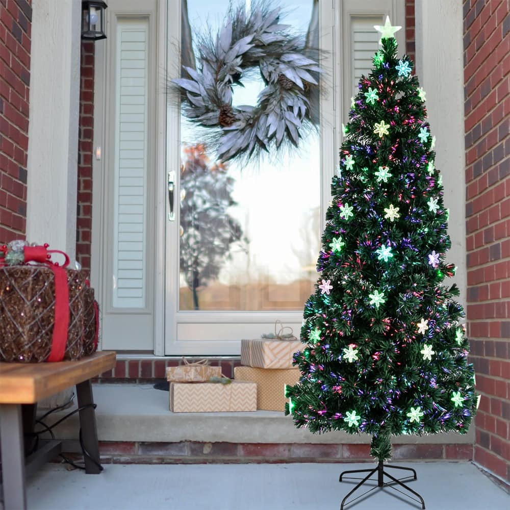 6/7FT Colorful Snowflake Light Artificial Christmas Tree 290 Branches