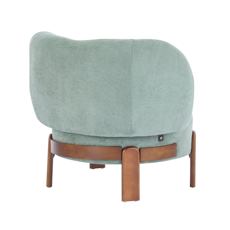 Side Chair Lounge Chair Leisure Chair Green Accent Chair with Wood Legs, Rustic Coffee Chair Corner Chair