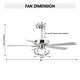 preview thumbnail 8 of 46, 52" Modern Chrome/ Black Indoor Ceiling Fan Light with Remote and 5 Resiversible Blades