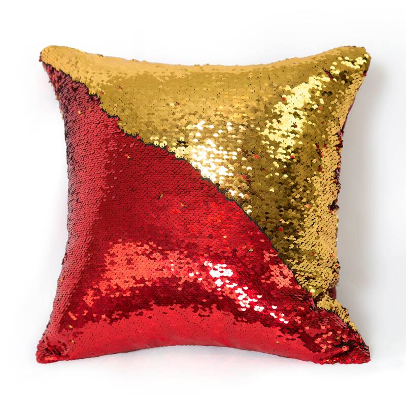 Violet Linen Bally Decorative Mermaid Reversible Sequin Decorative Cushion Cover