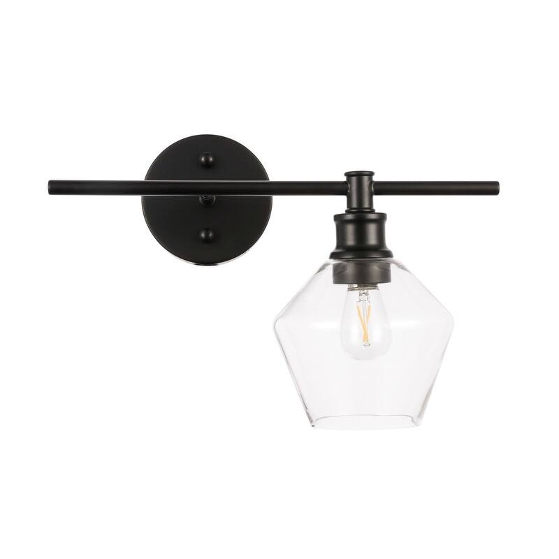 Gerald 1-Light Glass Right Wall sconce - 14.7/10.2 - 14.7/10.2