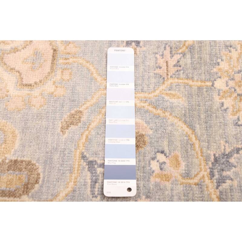 ECARPETGALLERY Hand-knotted Finest Oushak Light Denim Blue Wool Rug - 7'10 x 9'11